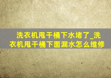 洗衣机甩干桶下水堵了_洗衣机甩干桶下面漏水怎么维修