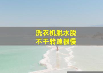 洗衣机脱水脱不干转速很慢