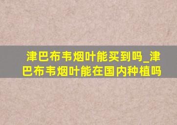 津巴布韦烟叶能买到吗_津巴布韦烟叶能在国内种植吗