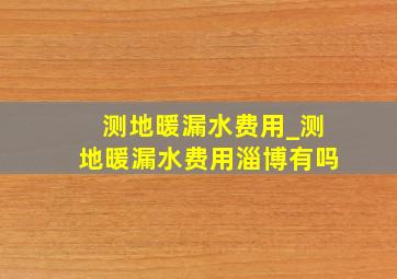 测地暖漏水费用_测地暖漏水费用淄博有吗