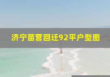 济宁苗营回迁92平户型图