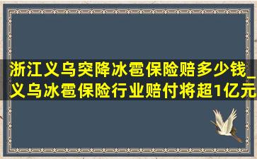 浙江义乌突降冰雹保险赔多少钱_义乌冰雹保险行业赔付将超1亿元