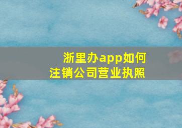 浙里办app如何注销公司营业执照