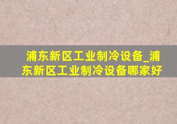 浦东新区工业制冷设备_浦东新区工业制冷设备哪家好