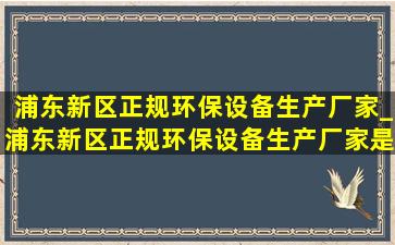 浦东新区正规环保设备生产厂家_浦东新区正规环保设备生产厂家是真的吗