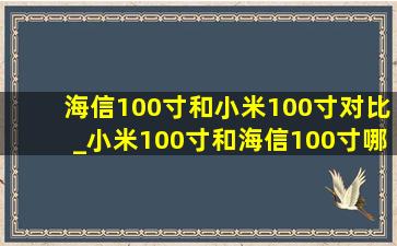 海信100寸和小米100寸对比_小米100寸和海信100寸哪个好