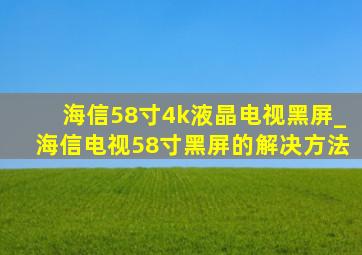 海信58寸4k液晶电视黑屏_海信电视58寸黑屏的解决方法