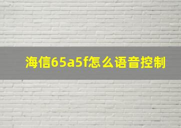 海信65a5f怎么语音控制