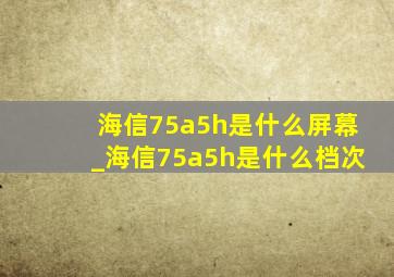 海信75a5h是什么屏幕_海信75a5h是什么档次