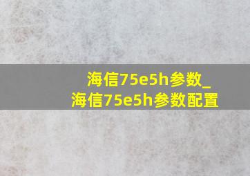 海信75e5h参数_海信75e5h参数配置