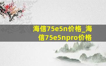 海信75e5n价格_海信75e5npro价格