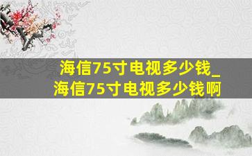 海信75寸电视多少钱_海信75寸电视多少钱啊