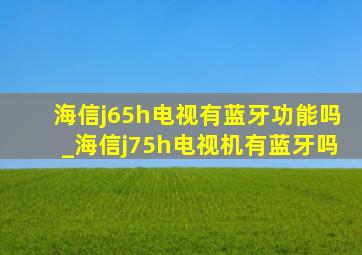 海信j65h电视有蓝牙功能吗_海信j75h电视机有蓝牙吗