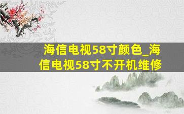 海信电视58寸颜色_海信电视58寸不开机维修