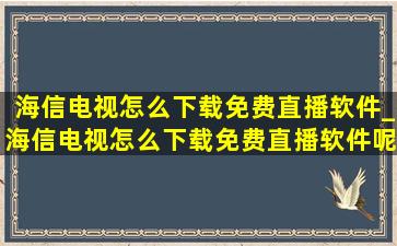 海信电视怎么下载免费直播软件_海信电视怎么下载免费直播软件呢