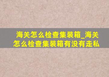 海关怎么检查集装箱_海关怎么检查集装箱有没有走私