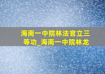 海南一中院林法官立三等功_海南一中院林龙