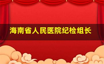 海南省人民医院纪检组长