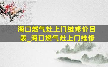 海口燃气灶上门维修价目表_海口燃气灶上门维修