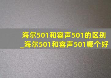 海尔501和容声501的区别_海尔501和容声501哪个好