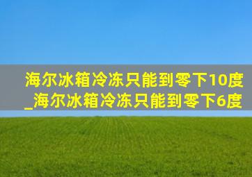 海尔冰箱冷冻只能到零下10度_海尔冰箱冷冻只能到零下6度