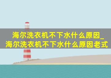 海尔洗衣机不下水什么原因_海尔洗衣机不下水什么原因老式