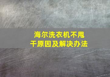 海尔洗衣机不甩干原因及解决办法