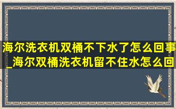 海尔洗衣机双桶不下水了怎么回事_海尔双桶洗衣机留不住水怎么回事