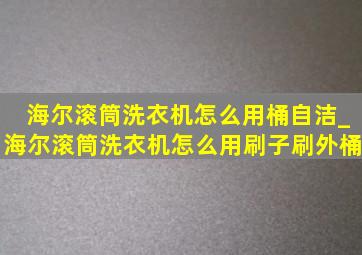 海尔滚筒洗衣机怎么用桶自洁_海尔滚筒洗衣机怎么用刷子刷外桶