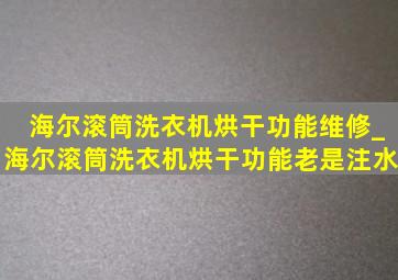 海尔滚筒洗衣机烘干功能维修_海尔滚筒洗衣机烘干功能老是注水