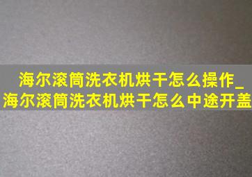 海尔滚筒洗衣机烘干怎么操作_海尔滚筒洗衣机烘干怎么中途开盖