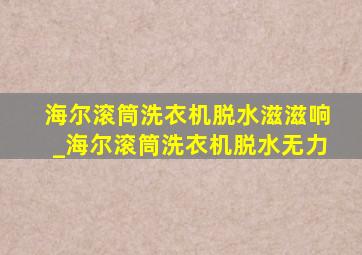 海尔滚筒洗衣机脱水滋滋响_海尔滚筒洗衣机脱水无力