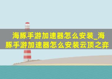 海豚手游加速器怎么安装_海豚手游加速器怎么安装云顶之弈