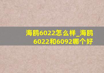 海鸥6022怎么样_海鸥6022和6092哪个好