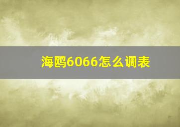 海鸥6066怎么调表