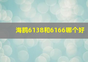 海鸥6138和6166哪个好