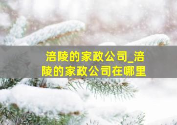 涪陵的家政公司_涪陵的家政公司在哪里