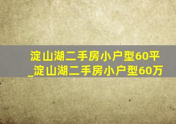 淀山湖二手房小户型60平_淀山湖二手房小户型60万