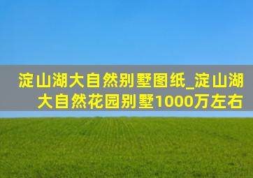 淀山湖大自然别墅图纸_淀山湖大自然花园别墅1000万左右