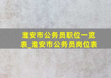 淮安市公务员职位一览表_淮安市公务员岗位表