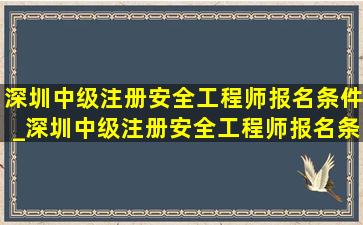 深圳中级注册安全工程师报名条件_深圳中级注册安全工程师报名条件是什么