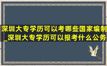 深圳大专学历可以考哪些国家编制_深圳大专学历可以报考什么公务员