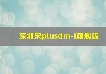 深圳宋plusdm-i旗舰版