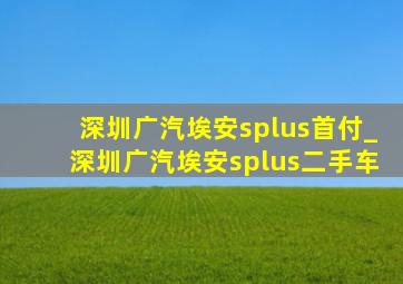 深圳广汽埃安splus首付_深圳广汽埃安splus二手车