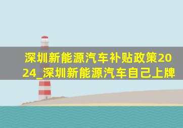 深圳新能源汽车补贴政策2024_深圳新能源汽车自己上牌