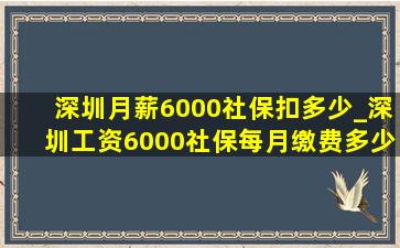 深圳月薪6000社保扣多少_深圳工资6000社保每月缴费多少