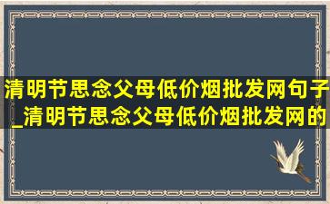 清明节思念父母(低价烟批发网)句子_清明节思念父母(低价烟批发网)的抖音模板