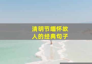 清明节缅怀故人的经典句子