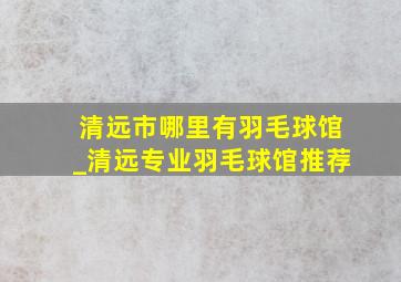 清远市哪里有羽毛球馆_清远专业羽毛球馆推荐