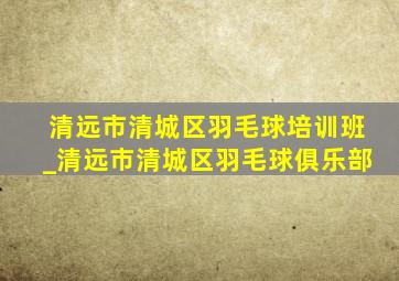 清远市清城区羽毛球培训班_清远市清城区羽毛球俱乐部